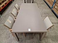 Garden prestige - alu tuintafel cleopatra champagne mat 220 x 100cm + taupe glas - afbeelding 3 van  4