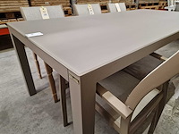 Garden prestige - alu tuintafel cleopatra champagne mat 220 x 100cm + taupe glas - afbeelding 4 van  4