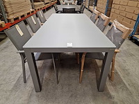 Garden prestige - alu tuintafel cleopatra warm grijs mat 220 x 100cm + lichtgrijs glas - afbeelding 2 van  4