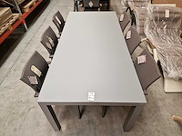 Garden prestige - alu tuintafel cleopatra warmgrijs mat 220 x 100cm + lichtgrijs glas - afbeelding 3 van  4