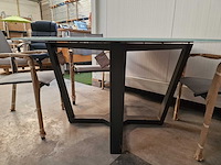 Garden prestige - alu tuintafel elise antraciet dia 150cm - lichtgrijs glas - afbeelding 3 van  5