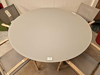 Garden prestige - alu tuintafel elise antraciet dia 150cm - lichtgrijs glas - afbeelding 5 van  5
