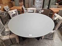 Garden prestige - alu tuintafel elise antraciet dia 150cm - lichtgrijs glas - afbeelding 2 van  4