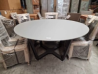 Garden prestige - alu tuintafel elise antraciet dia 150cm - lichtgrijs glas - afbeelding 3 van  4