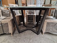 Garden prestige - alu tuintafel elise antraciet dia 150cm - lichtgrijs glas - afbeelding 4 van  4