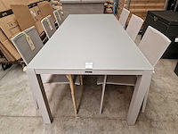 Garden prestige - alu tuintafel geneve mistral grijs mat 220 x 100cm + lichtgrijs glas - afbeelding 2 van  4