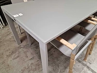 Garden prestige - alu tuintafel geneve mistral grijs mat 220 x 100cm + lichtgrijs glas - afbeelding 4 van  4