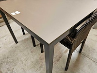 Garden prestige - alu tuintafel haiti charcoal 100 x 100cm hpl trespa - afbeelding 3 van  4