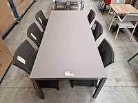 Garden prestige - alu tuintafel juma taupe grijs 220 x 100cm + taupe glas - afbeelding 3 van  4