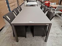 Garden prestige - alu tuintafel juma taupe grijs 220 x 100cm + taupe glas - afbeelding 1 van  2