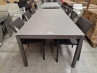 Garden prestige - alu tuintafel juma taupe grijs 220 x 100cm + taupe glas - afbeelding 2 van  4