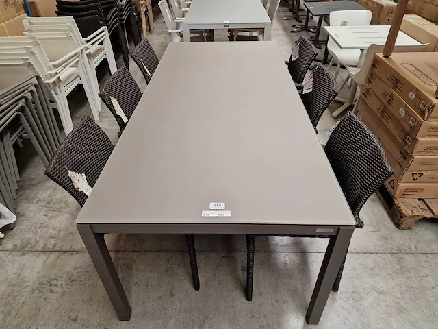 Garden prestige - alu tuintafel juma taupe grijs 220 x 100cm + taupe glas - afbeelding 3 van  4