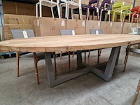 Garden prestige - alu tuintafel ovaal met vintage teak blad 300 x 130cm - afbeelding 5 van  5