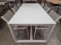 Garden prestige - alu tuintafel rotella wit mat 220 x 100cm + gehard glas wit - afbeelding 1 van  1