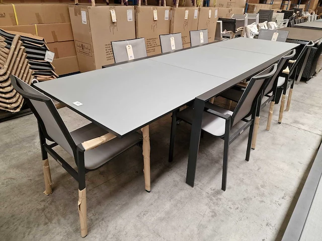 Garden prestige - alu tuintafel uitschuifbaar geneve xl 220-340 x 106cm charcoal - afbeelding 1 van  10