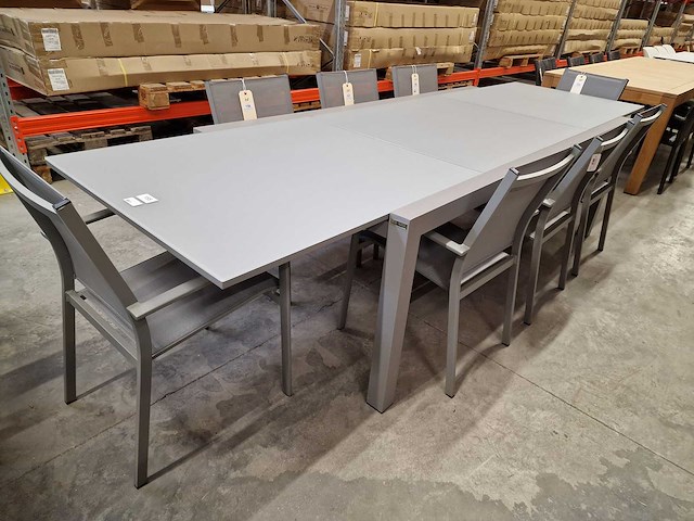Garden prestige - alu tuintafel uitschuifbaar lissabon warmgrijs 220-330 x 106cm - afbeelding 1 van  12