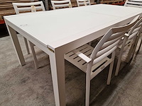 Garden prestige - alu tuintafel uitschuifbaar lissabon wit mat 220-330 x 106cm - afbeelding 2 van  11