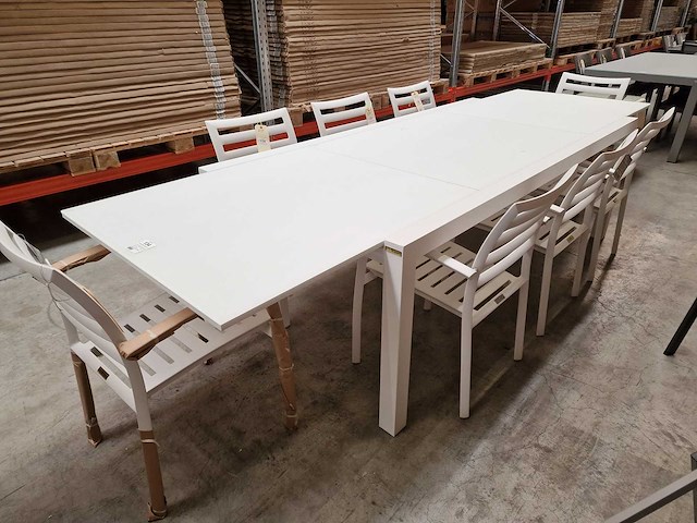 Garden prestige - alu tuintafel uitschuifbaar lissabon wit mat 220-330 x 106cm - afbeelding 1 van  11