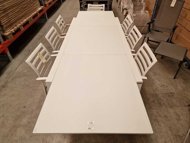Garden prestige - alu tuintafel uitschuifbaar lissabon wit mat 220-330 x 106cm - afbeelding 5 van  11