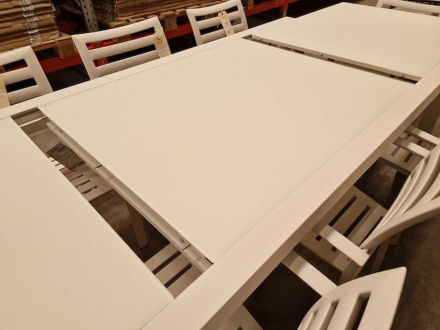 Garden prestige - alu tuintafel uitschuifbaar lissabon wit mat 220-330 x 106cm - afbeelding 8 van  11