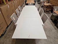 Garden prestige - alu tuintafel uitschuifbaar lissabon wit mat 220-330 x 106cm - afbeelding 4 van  10