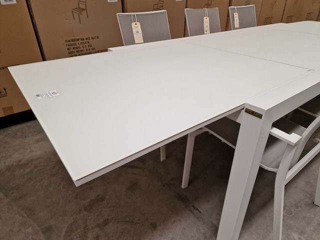 Garden prestige - alu tuintafel uitschuifbaar lissabon wit mat 220-330 x 106cm - afbeelding 5 van  10