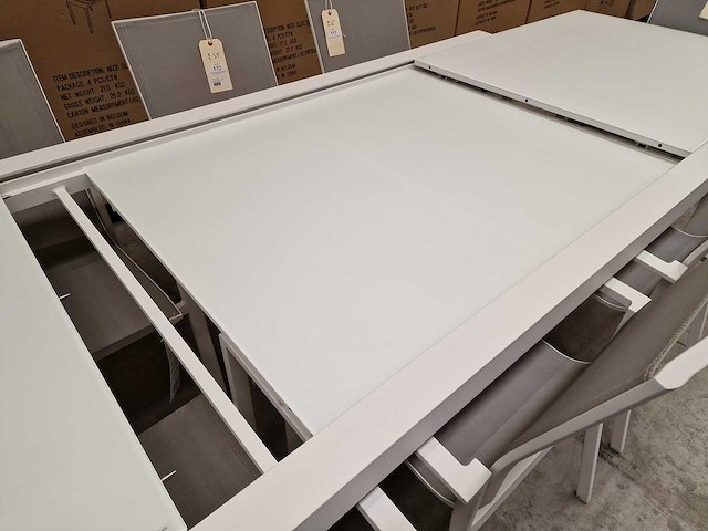 Garden prestige - alu tuintafel uitschuifbaar lissabon wit mat 220-330 x 106cm - afbeelding 8 van  10