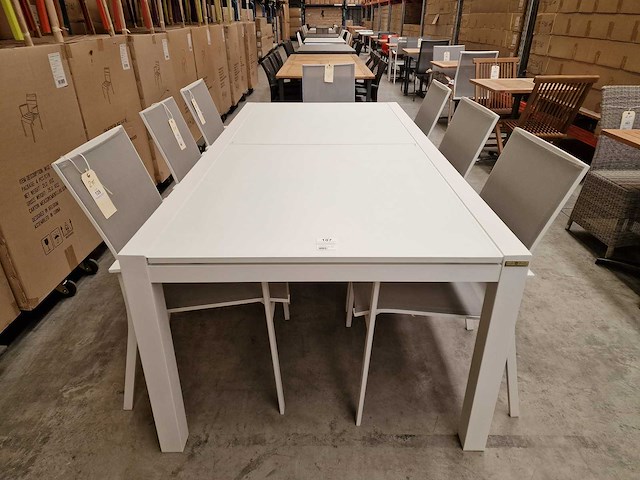 Garden prestige - alu tuintafel uitschuifbaar lissabon wit mat 220-330 x 106cm - afbeelding 10 van  10