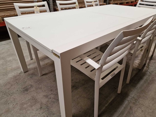 Garden prestige - alu tuintafel uitschuifbaar lissabon wit mat 220-330 x 106cm - afbeelding 2 van  11