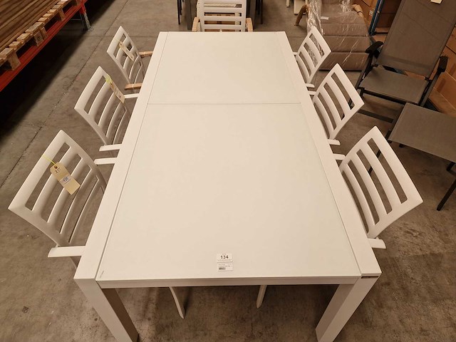 Garden prestige - alu tuintafel uitschuifbaar lissabon wit mat 220-330 x 106cm - afbeelding 3 van  11