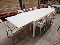 Garden prestige - alu tuintafel uitschuifbaar lissabon wit mat 220-330 x 106cm - afbeelding 1 van  11