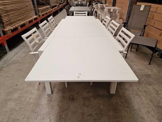 Garden prestige - alu tuintafel uitschuifbaar lissabon wit mat 220-330 x 106cm - afbeelding 4 van  11