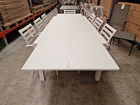 Garden prestige - alu tuintafel uitschuifbaar lissabon wit mat 220-330 x 106cm - afbeelding 4 van  11