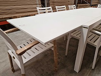 Garden prestige - alu tuintafel uitschuifbaar lissabon wit mat 220-330 x 106cm - afbeelding 6 van  11
