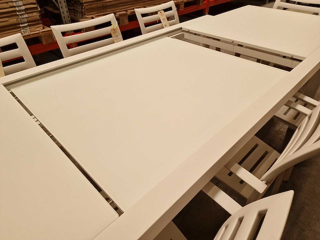 Garden prestige - alu tuintafel uitschuifbaar lissabon wit mat 220-330 x 106cm - afbeelding 9 van  11