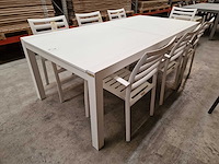 Garden prestige - alu tuintafel uitschuifbaar lissabon wit mat 220-330 x 106cm - afbeelding 10 van  11