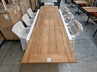 Garden prestige - alu tuintafel uitschuifbaar lissabon wit-teak 220-330 x 106cm - afbeelding 5 van  11
