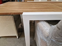 Garden prestige - alu tuintafel uitschuifbaar lissabon wit-teak 220-330 x 106cm - afbeelding 7 van  11