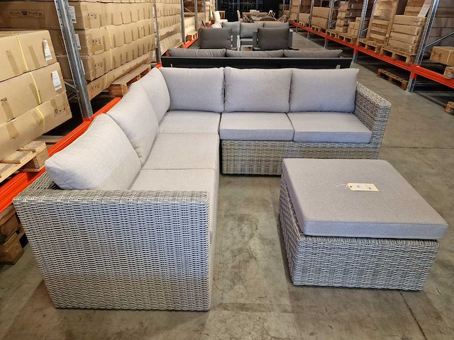 Garden prestige - hoeklounge georgia wicker grijs met kussens olefin - afbeelding 3 van  7