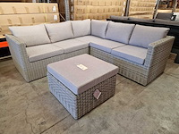 Garden prestige - hoeklounge georgia wicker grijs met kussens olefin