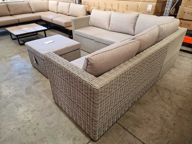 Garden prestige - hoeklounge georgia wicker grijs met kussens olefin - afbeelding 5 van  7
