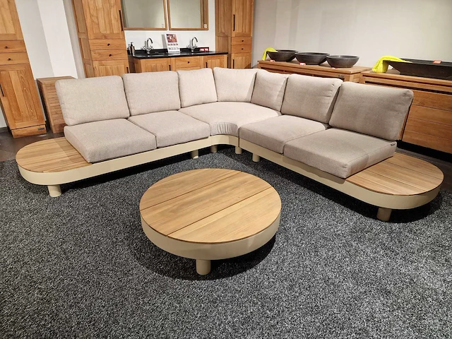 Garden prestige - hoeklounge set casa nova sand met kussens olefin sand - afbeelding 1 van  7