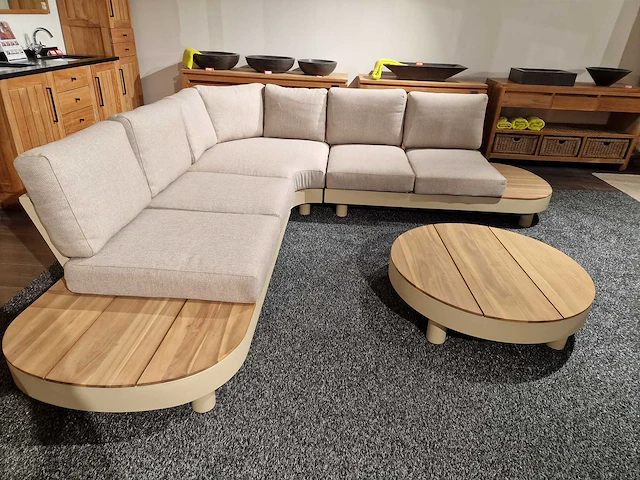 Garden prestige - hoeklounge set casa nova sand met kussens olefin sand - afbeelding 2 van  7