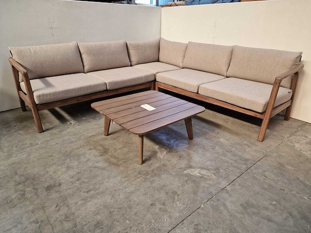 Garden prestige - hoeklounge set egypte met kussens olefin zand - afbeelding 1 van  7