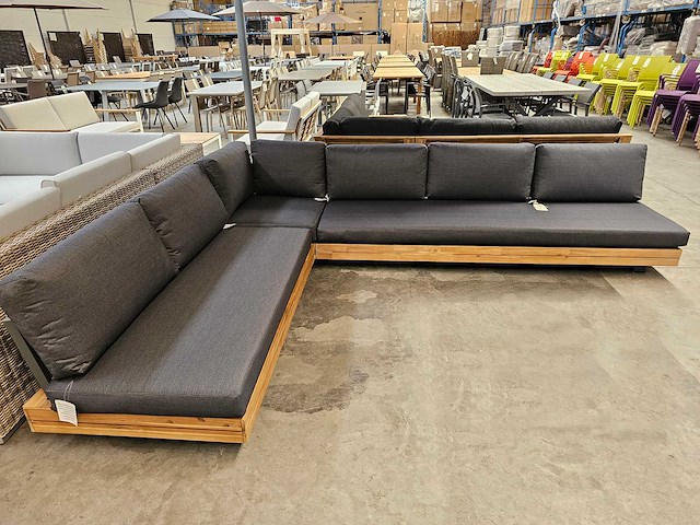 Garden prestige - hoeklounge set los angeles antraciet met kussens olefin - afbeelding 2 van  5