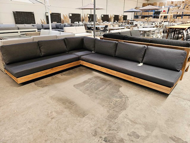Garden prestige - hoeklounge set los angeles antraciet met kussens olefin - afbeelding 1 van  5