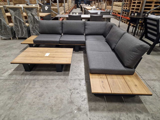 Garden prestige - hoeklounge set lota antraciet met kussens olefin antraciet - afbeelding 2 van  7