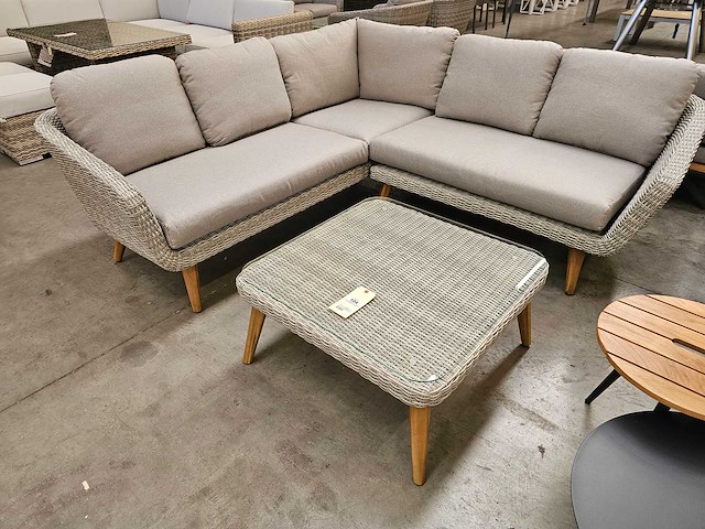 Garden prestige - hoeklounge set mirlano hdpe wicker met kussens olefin - afbeelding 1 van  5