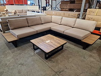 Garden prestige - hoeklounge set napoli zwart met kussens olefin zand
