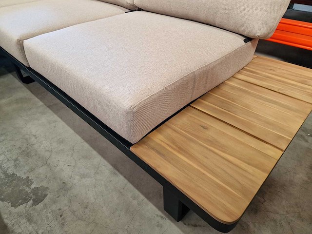 Garden prestige - hoeklounge set napoli zwart met kussens olefin zand - afbeelding 4 van  6
